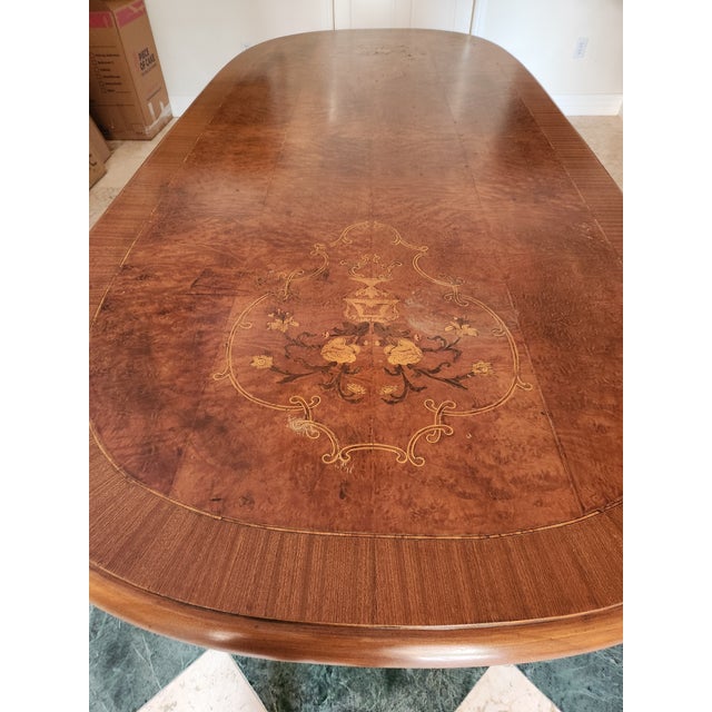 Antique Renaissance Revival Inlay Dining Table For Sale - Image 13 of 17