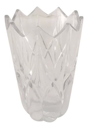 Vintage Clear Cut Glass Tulip Shaped Vase