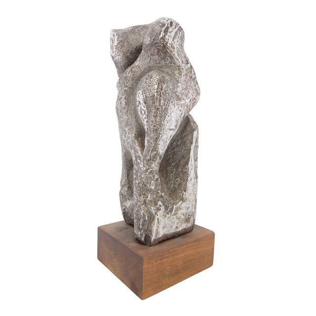 Abstract Alfred Van Loen, Grand Kabuki Stainless Steel Abstract Brutalist Sculpture For Sale - Image 3 of 5