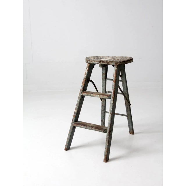Vintage Wooden Step Ladder For Sale - Image 11 of 12