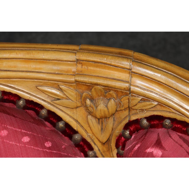 Fine Pair of French Louis XVI Bergere Chairs in Natural Walnut For Sale - Image 4 of 8