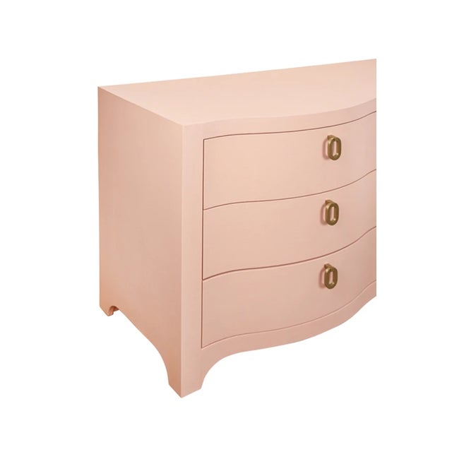 Not Yet Made - Made To Order Matthew Izzo Home Rosie Pink Linen Six Drawer Chest For Sale - Image 5 of 8