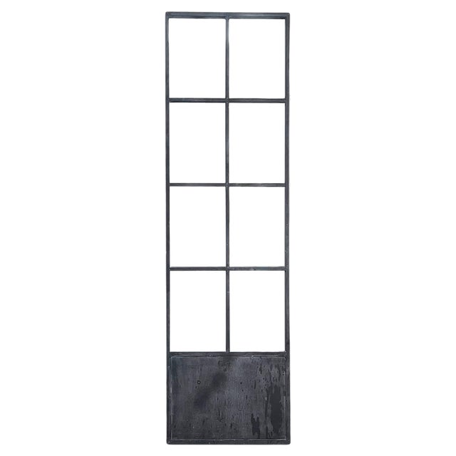 Italian Modern High Rectangular Mirror in Black Metal, 1990s For Sale