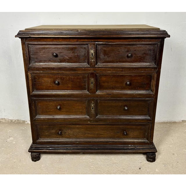 Late 19th Century Spanish Baroque Oak Chest of Drawers, 1880 For Sale - Image 5 of 14