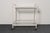 Metal Vintage Tamiami Two Tier Glass and White Enamel Metal Bar Cart by Brown Jordan For Sale - Image 7 of 16