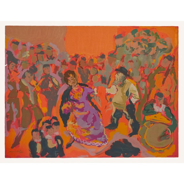 Large 1966 Emmanuel Mané-Katz Judaica Lithograph "Danse" (Dance) For Sale