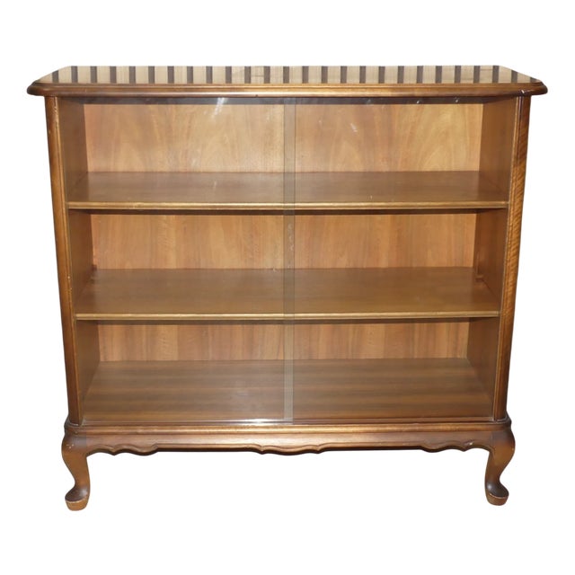 Chippendale Display Cabinet Shelf with Glass Sliding Door, 1960s For Sale