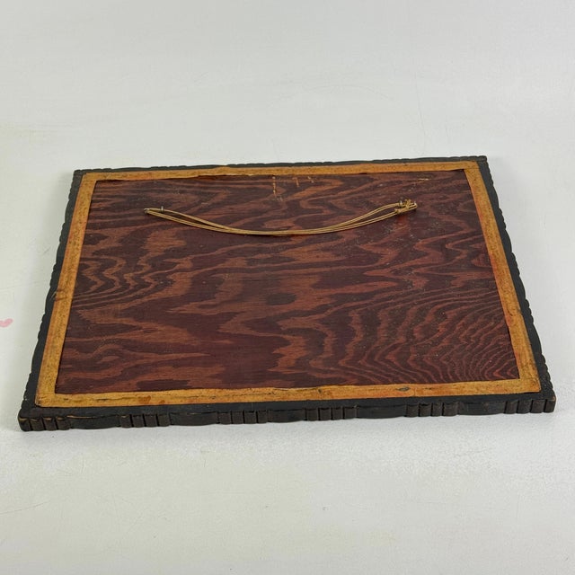 Vintage Signed/Dated MCM Repoussé Metal Art Work of Eagle in Flight, Wood Frame For Sale - Image 10 of 11