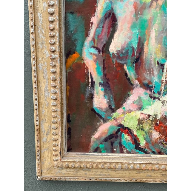 Vintage MCM Original Abstract Figurative Nude on Canvas For Sale In West Palm - Image 6 of 14