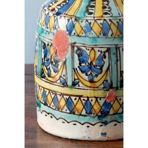 Moroccan Pottery Fez Polychrome Bottle, 1800s For Sale - Image 6 of 8