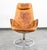 Iconic "Jetson" lounge chair designed by Bruno Mathsson for Dux. This chair features a cognac tan leather cushion, chrome...