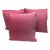 Set of 3 Elegant Side Zippered Pink Plush Decorative Pillows For Sale