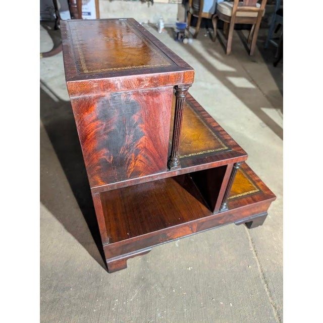 Early 19th Century Early 19th Century Regency Mahogany Library Steps Cabinet – Tooled Leather Insets & Brass Grille Doors For Sale - Image 5 of 7