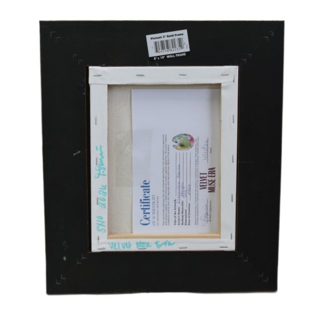 Bold Impressionist Lavender Flower Painting Including the Antiqued Gold Wood Frame For Sale - Image 4 of 5