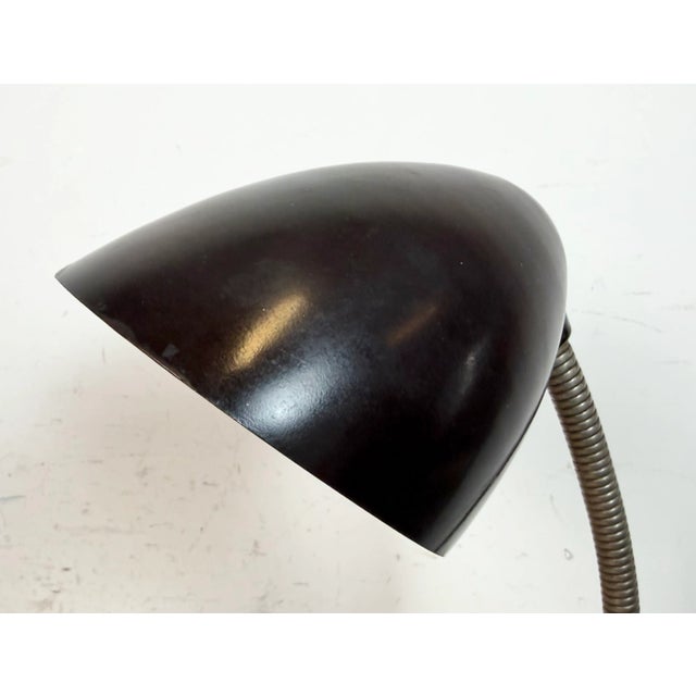 Vintage Brown Bakelite Gooseneck Table Lamp, 1960s For Sale - Image 4 of 16