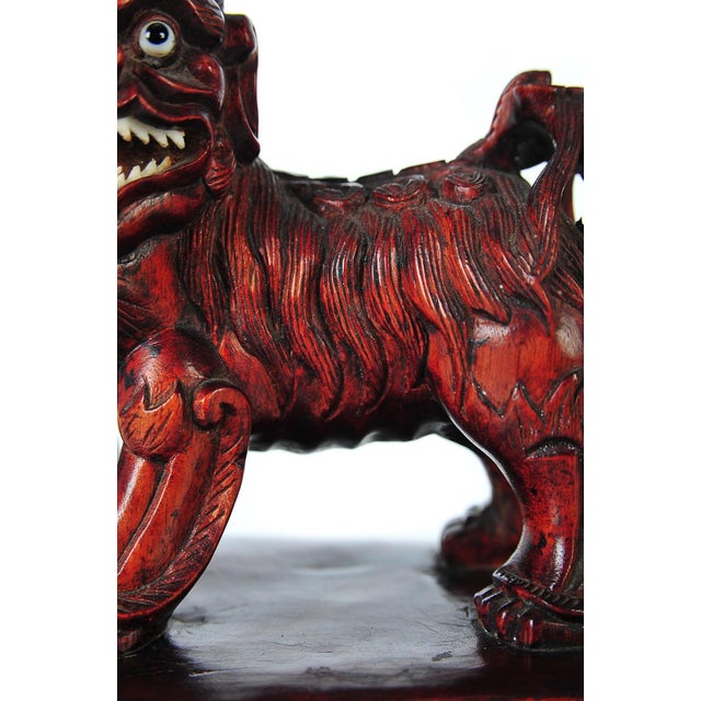 Chinese Antique Carved Wood Foo Dog Chairish