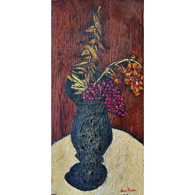 Ben-Zion Weinman, American Modernist Oil Painting Expressionist Vase, Flowers WPA Artist Ben ZIon For Sale - Image 10 of 10