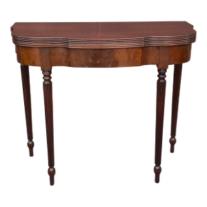 Late 19th Century Sheraton Mahogany Flip Top Card Console Table