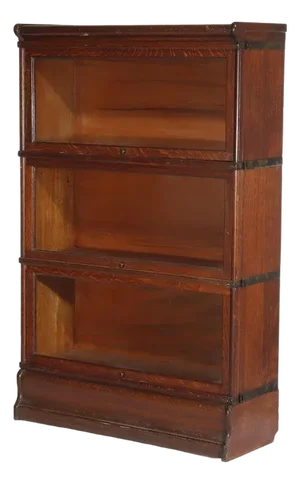 Antique Arts & Crafts Oak 3 Stack Barrister Bookcase Circa 1920