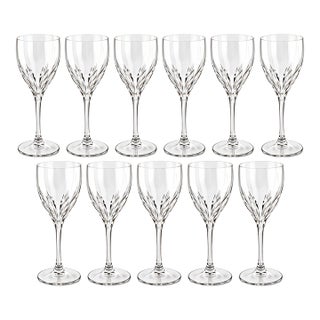 Vintage Lenox Firelight Crystal Water/Wine Glasses- Set of 11 For Sale
