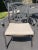 Vintage Cast Aluminum Patio Table & 4 Armchairs With Cushions Set For Sale - Image 4 of 9