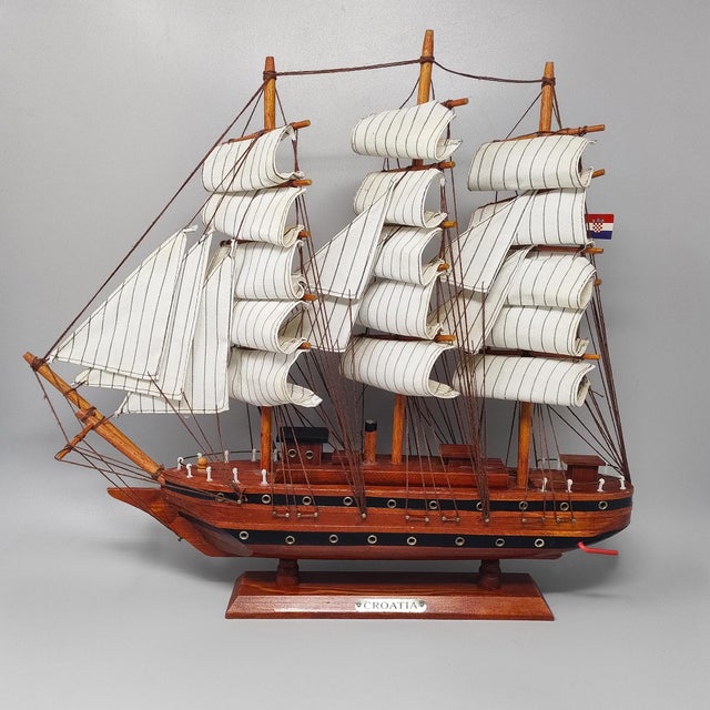 Vintage English Croatia Model Ship, 1970s For Sale - Image 4 of 9