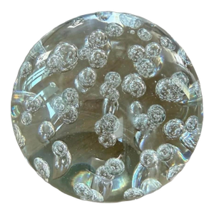 Vintage Mid-Century Modern Magnum Controlled Bubble Art Glass Sphere - 5 LBS