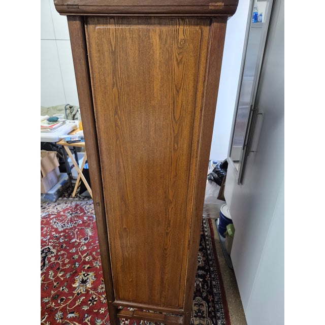 Brown 19th-Century Chinese Elmwood Kitchen Cabinet For Sale - Image 8 of 12