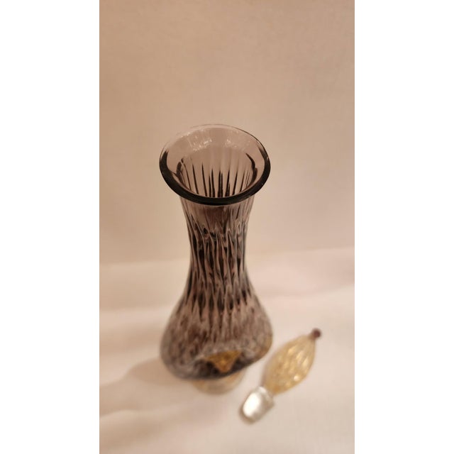 Early 20th Century Murano Style Amethyst and Gold Decanter For Sale - Image 9 of 9