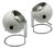 Italian Targetti Sankey Eyeball Lamps in White and Chrome, 1970s, Set of 2 For Sale