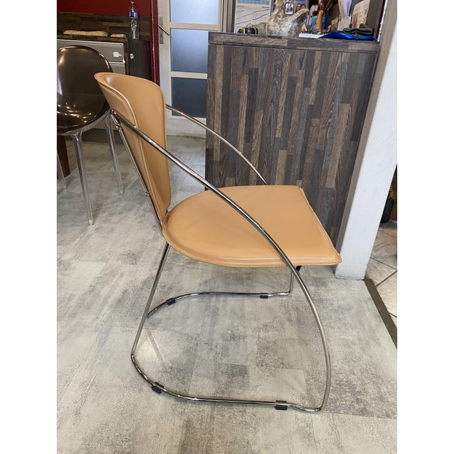 Arrben Vintage Linda Armchair in Camel-Colored Leather by Arrben, 1980 For Sale - Image 4 of 18