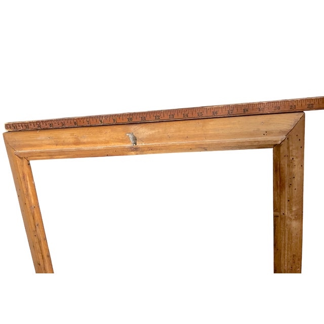 Antique Early 20th Century Wormwood Oak Picture Frame With Original Finish for 18" X 24" Art For Sale - Image 9 of 10