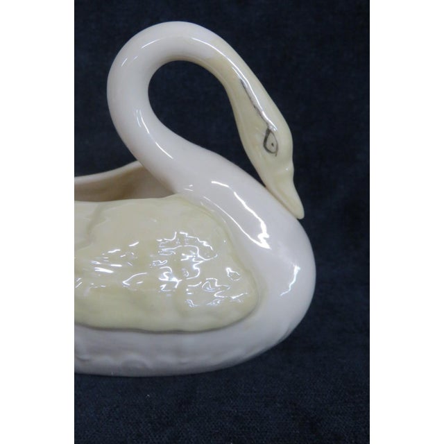 Belleek Pottery Ireland Yellow Luster Porcelain Swan Figurine Creamer 5204b For Sale - Image 17 of 18