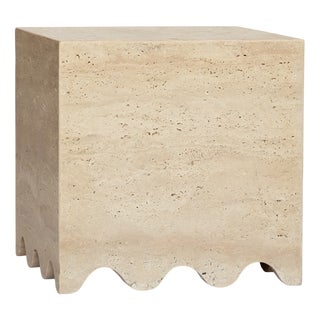 Flow Travertine Side Table by Kiwano Concept For Sale