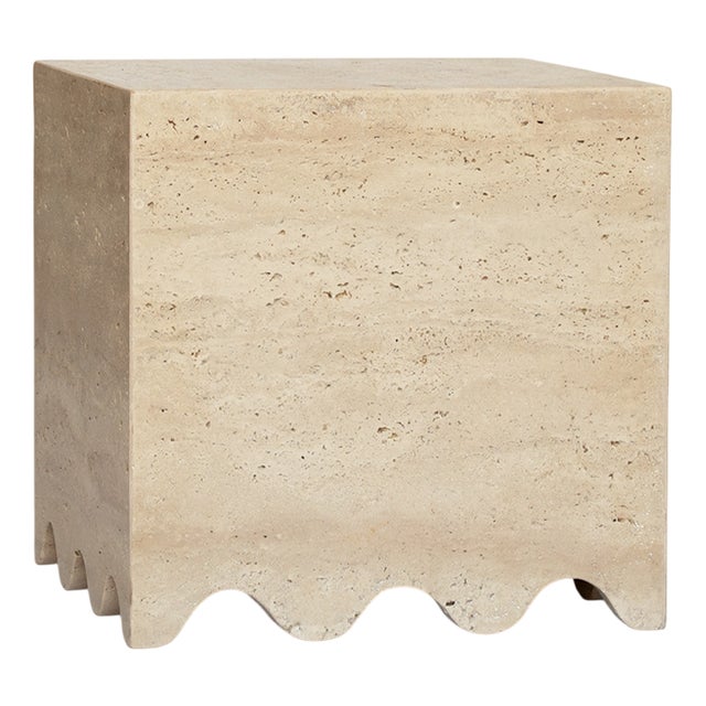 Flow Travertine Side Table by Kiwano Concept For Sale