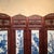 Mid 20th Century Vintage Chinese Rosewood & Blue-and-White Porcelain Four-Panel Floor Screen For Sale - Image 5 of 10