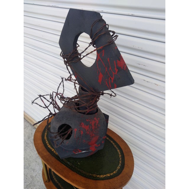 Late 20th Century Bruny Graves Abstract Raku Sculpture For Sale - Image 5 of 6