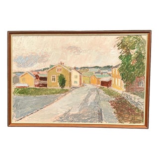John Hedman, City View, 1982, Oil Painting on Panel, Framed For Sale