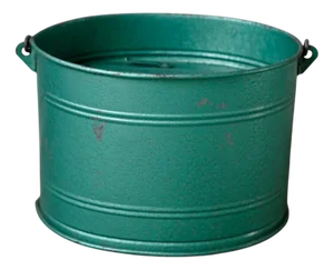 Green Sheet Metal Fishermans Basket, 1940s