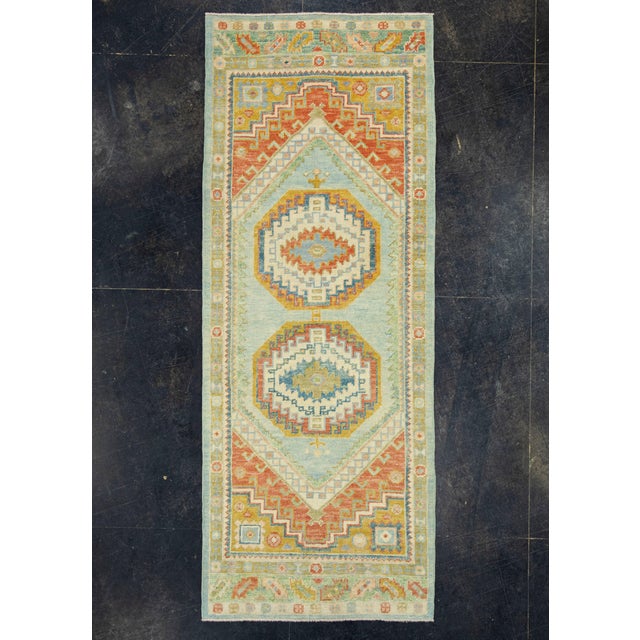 Tan Turkish Oushak Rug 2'11" x 7'7" #18004 For Sale - Image 8 of 8