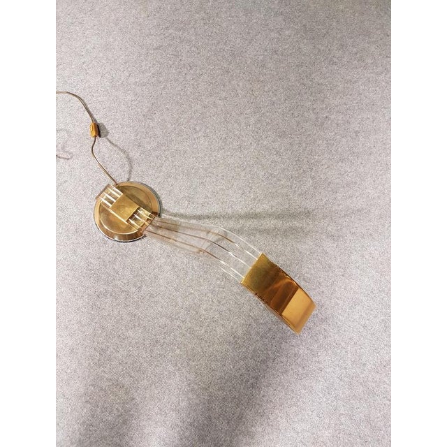 Spanish Brass and Acrylic Glass Cobra Table Lamp from Grupo Mci For Sale - Image 4 of 7