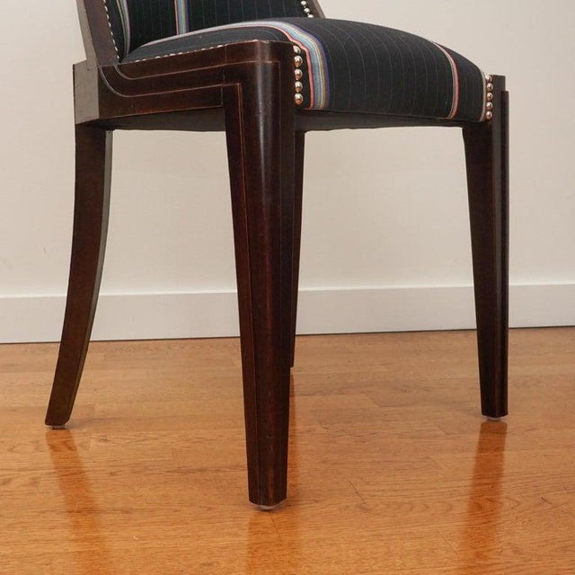 1930s 1930s Set of Six French Walnut Art Deco Dining Chairs For Sale - Image 5 of 10