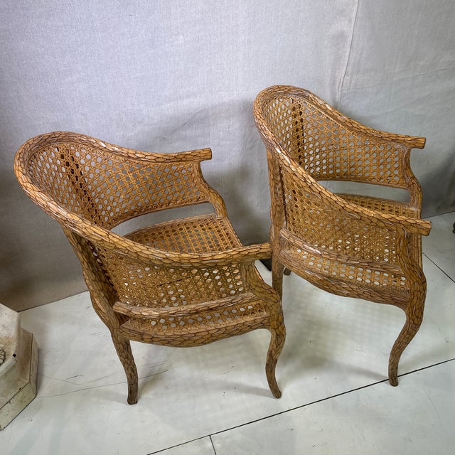 Pair of Stunning Regency Styled Carved Wood Chair 1960s For Sale - Image 10 of 12