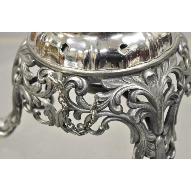 Antique Reed & Barton Silver Plated Victorian Tilting Tea Coffee Pot on Stand For Sale - Image 12 of 12