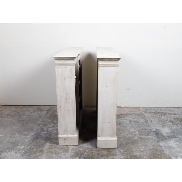 Pair of English 19th Century Neoclassical Style Painted and Carved Pine Shelves For Sale - Image 10 of 11