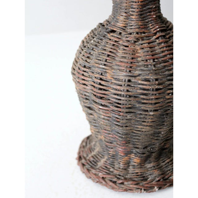 Vintage Wicker Table Lamp For Sale - Image 12 of 12