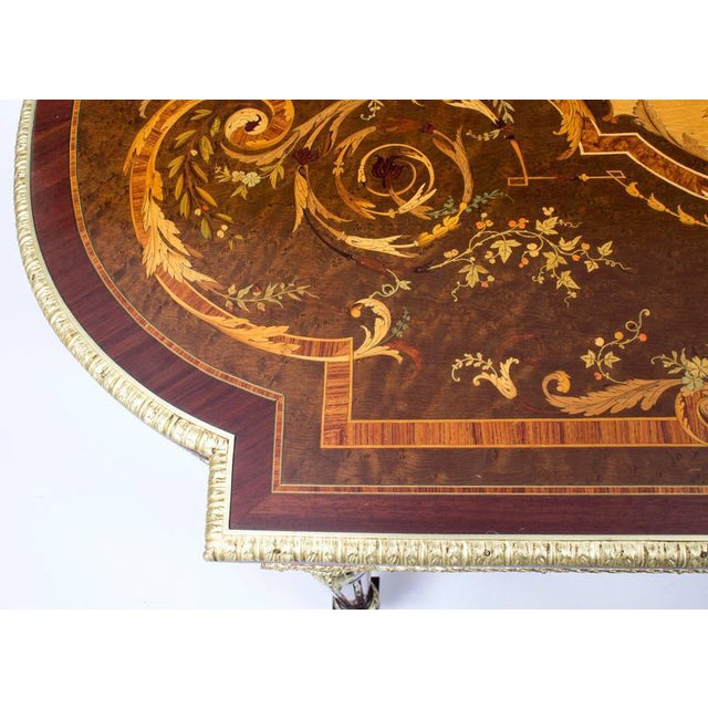 19th Century French Ormolu-Mounted Bureau Plat with Marquetry For Sale - Image 3 of 8