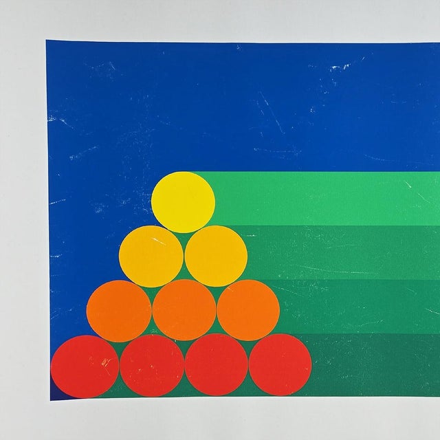 1980s 1980s Per Arnoldi Hand Signed Art Serigraph Abstract Geometric Composition Wall Poster For Sale - Image 5 of 7