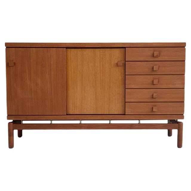 Teak & Brass Sideboard from La Permanente Mobili Cantù, 1960s For Sale