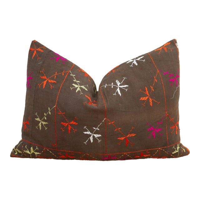 Juna Star, Antique Phulkari Lumbar Pillow Cover For Sale